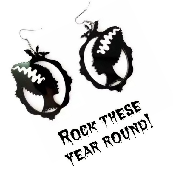 Jewelry - Spooky Bride of Frankenstein Large Acrylic Earring